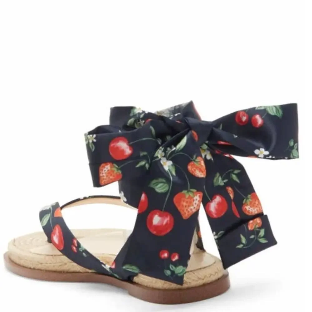 Jessica Simpson Abramo Berry Ribbon Sandal In Navy Size 6 New